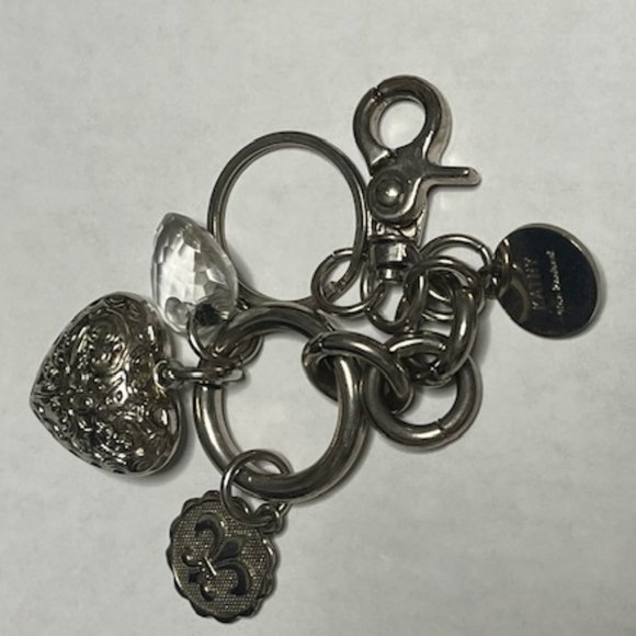 VTG Collectable Puffed Heart Key Ring Chain Charms Claw Clasp - Signed Kathy 6" - Picture 2 of 13